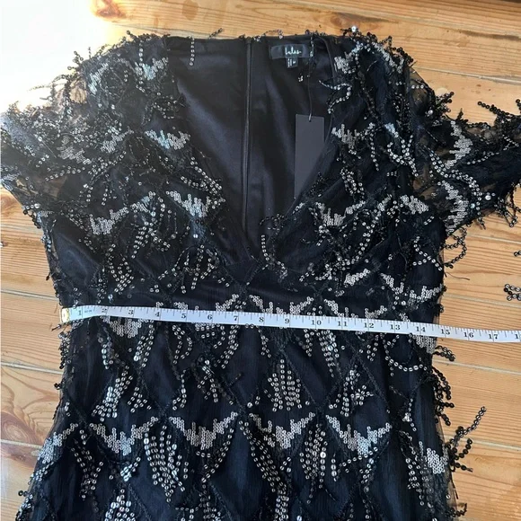 Playful Composure Black Fringe Sequin Mini Dress - Picture 2 of 9